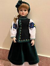 Lalka porcelanowa z Francji w stroju ludowym Ukraińskim handmade   na sprzedaż  PL