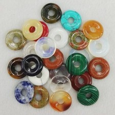 30 peças natural misto Gogo donut fivela de segurança redonda grânulos de pedra furo 18mm fabricação comprar usado  Enviando para Brazil