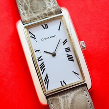 Calvin Klein Tank Watch 925 prata maciça raro mostrador branco romano Emerich Meerson comprar usado  Enviando para Brazil