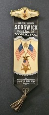 G.A.R. Gen John Sedgwick Post No 37 York, PA fita memorial celulóide com pino comprar usado G.A.R. Gen John Sedgwick Post No 37 York, PA fita memorial celulóide com pino comprar usado  Enviando para Brazil
