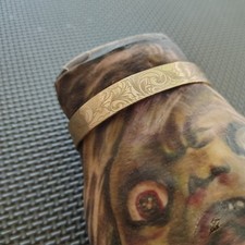 Bracelete de latão personalizado filigrana ornamentado gravado punho 10mm / único, usado comprar usado  Enviando para Brazil