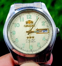 Relógio de pulso vintage do Oriente 3 estrelas cristal dia data 21 joias feito no Japão masculino comprar usado  Enviando para Brazil