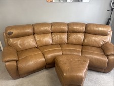 Leather recliner sofa for sale  REDDITCH