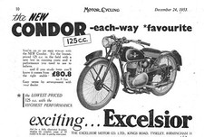 1953 advert excelsior for sale  SIDCUP