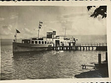 Fotografía De Colección Impresión Original Barco Anfión Les Bains Lago Ginebra Marina segunda mano  Embacar hacia Mexico