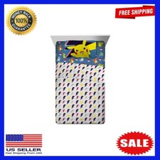 Pokemon Crianças Twin Conjunto De Folhas, jogos de cama, Azul e Amarelo comprar usado  Enviando para Brazil