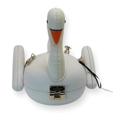 Bolsa corrente de cobra Kate Spade Swan 3D inspirada em flutuador de piscina couro branco , usado comprar usado  Enviando para Brazil