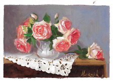 Bouquet roses peinture d'occasion  Sélestat