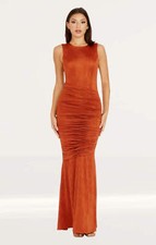 Usado, Vestido maxi feminino The Population laranja gola alta sem mangas RRP £235 comprar usado  Enviando para Brazil