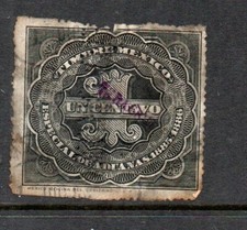 Receita aduaneira México 1 centavo usada com ERACRUZ Perfin conforme digitalizado 1885/1886 comprar usado  Enviando para Brazil