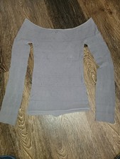 BEBE Off the Shoulder Malha Floral Mangas de Malha BodyCon Y2k Top OS Fairy Grunge  comprar usado  Enviando para Brazil