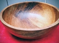 Usado, Tigela grande de madeira central para servir salada/frutas 11,5x4 polegadas com faixas VINTAGE comprar usado Usado, Tigela grande de madeira central para servir salada/frutas 11,5x4 polegadas com faixas VINTAGE comprar usado  Enviando para Brazil