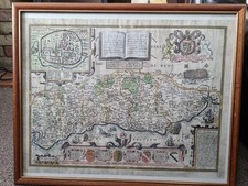 Framed map sussex for sale  AYLESFORD