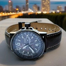 Raro preto GMT Citizen Nighthawk BJ7005-59E Eco-Drive Pilot 200WR movido a energia solar  comprar usado  Enviando para Brazil