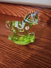 Chave de vidro arte Fenton verde limão cavalo de balanço assinado comprar usado  Enviando para Brazil