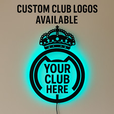 Drewniana podświetlana tablica klub piłkarski | Wooden LED Football Club Sign na sprzedaż  PL