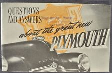 1949 plymouth brochure for sale  Olympia