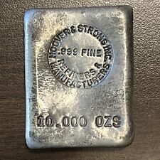 Barra de prata vintage rara Hoover & Strong 10 oz lingote antigo derramado à mão comprar usado  Enviando para Brazil