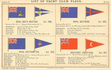 BANDEIRAS REAIS DE IATES E TACOS DE VELA. Southern Southampton Southport Corinthian 1896, usado comprar usado  Enviando para Brazil