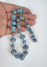 Usado, Colar de contas antigo italiano veneziano arte Murano vidro azul bolo de casamento comprar usado  Enviando para Brazil