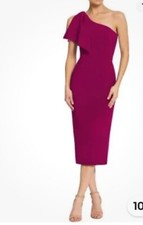 Vestido Midi The Population Magenta Escuro Tiffany Um Ombro Pequeno comprar usado  Enviando para Brazil