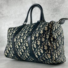 CHRISTIAN DIOR Trotter Mini Bolsa Boston Lona x Couro Azul Marinho Autêntica Vintage comprar usado  Enviando para Brazil