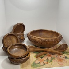 wooden salads serving set for sale  San Antonio