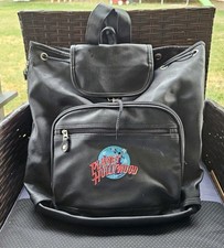 Mochila Vintage Planet Hollywood Preta Logotipo Bordado Zíper Lateral Usado  comprar usado  Enviando para Brazil