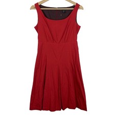 Viola 4 Vestido Fit Flare Vermelho Sem Mangas Plissado Amarrar Forrado Comprimento Curto Joelho comprar usado  Enviando para Brazil
