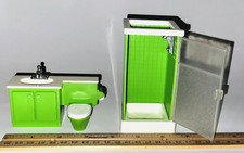 Vintage 1978 Fisher Price Casa de Bonecas Verde Banheiro Pia Conjunto de Banheiro 253 comprar usado  Enviando para Brazil