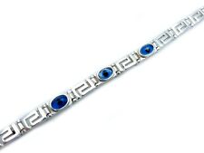 Pulseira grega de prata Evil Eye Mati Nazar infinita eternidade boa sorte joia comprar usado  Enviando para Brazil