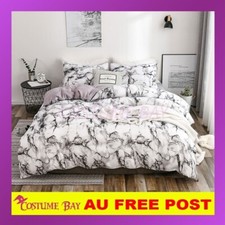 Conjunto de capa de edredom de mármore branco Doona casal queen size fronha roupa de cama AU, usado comprar usado  Enviando para Brazil