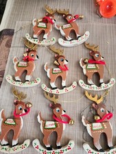 Wooden reindeer christmas for sale  Hemet