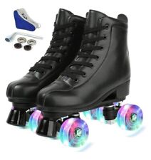 Patins quádruplos externos com rodas iluminadas, patins clássicos de quatro rodas de cano alto, usado comprar usado  Enviando para Brazil
