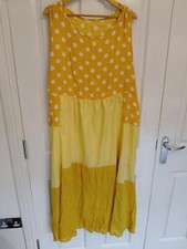 Novo - VESTIDO LONGO LISTRADO/BOLINHAS AMARELAS - PLUS SIZE 24, usado comprar usado  Enviando para Brazil