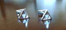 Abotoaduras masculinas simples e finas Zelda Triforce Design em prata esterlina 925 comprar usado  Enviando para Brazil