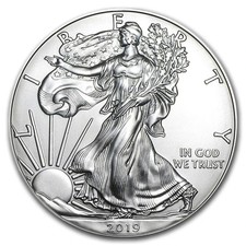 2019 $1 American Silver Eagle 1 oz BU intacto não circulado, usado comprar usado  Enviando para Brazil