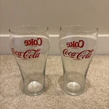 Lote de 2 copos transparentes de 6 pol. de altura para Coca-Cola, usado comprar usado  Enviando para Brazil