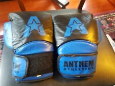 Anthem Athletics 14 oz. Luvas de boxe azuis e pretas de muay thai kickboxing  comprar usado  Enviando para Brazil