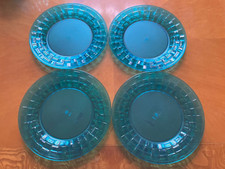 Antigo Prismas de Gelo Azul Aqua 10,5" PLACAS~Conjunto (4)~Reflete a Luz comprar usado  Enviando para Brazil