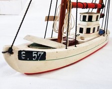 Modelo de barco de pesca de madeira, modelo de barco 17cm (L) barco à vela barco de pesca comprar usado  Enviando para Brazil