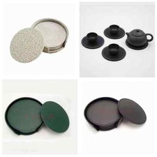 Conjunto de 6 porta-copos redondos de couro ecológico com suporte protetor tapete copo mesa placemat comprar usado  Enviando para Brazil