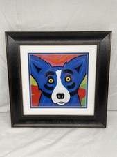 George Rodrigue "Blue Dog" Impressão emoldurada profissional Museu Vidro 20”x20”, usado comprar usado George Rodrigue "Blue Dog" Impressão emoldurada profissional Museu Vidro 20”x20”, usado comprar usado  Enviando para Brazil