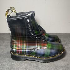 Dr Doc Martens 1460 Tartán Mujer Talla 6 Cuero Cuadros Combate Botines Zapatos segunda mano  Embacar hacia Argentina