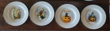 World Market Vintage Halloween 6,5" conjunto de prato de lanche 4 Gato Coruja Bruxa Abóbora -Novo comprar usado  Enviando para Brazil