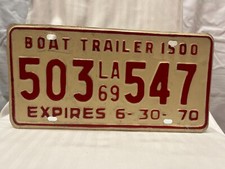 1969 1970 Louisiana Boat Trailer License Plate (See Description) comprar usado 1969 1970 Louisiana Boat Trailer License Plate (See Description) comprar usado  Enviando para Brazil