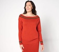 Usado, Suéter Studio Park detalhe listrado gola barco Rooibus Tea M novo comprar usado Usado, Suéter Studio Park detalhe listrado gola barco Rooibus Tea M novo comprar usado  Enviando para Brazil