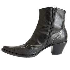 Usado, Botas franco Sarto femininas 8M BRASIL couro preto botas ocidentais tornozelo zíper lateral comprar usado  Enviando para Brazil