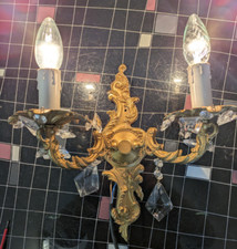 Wandlampe glassteinen messing gebraucht kaufen  Altusried