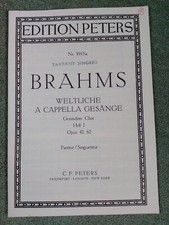 Brahms part songs for sale  SALISBURY